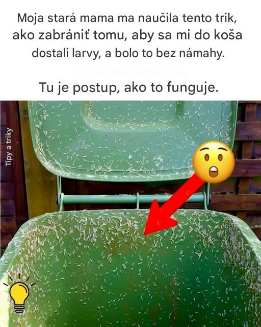Prastará metóda, ako ľahko udržať larvy ďalej od koša