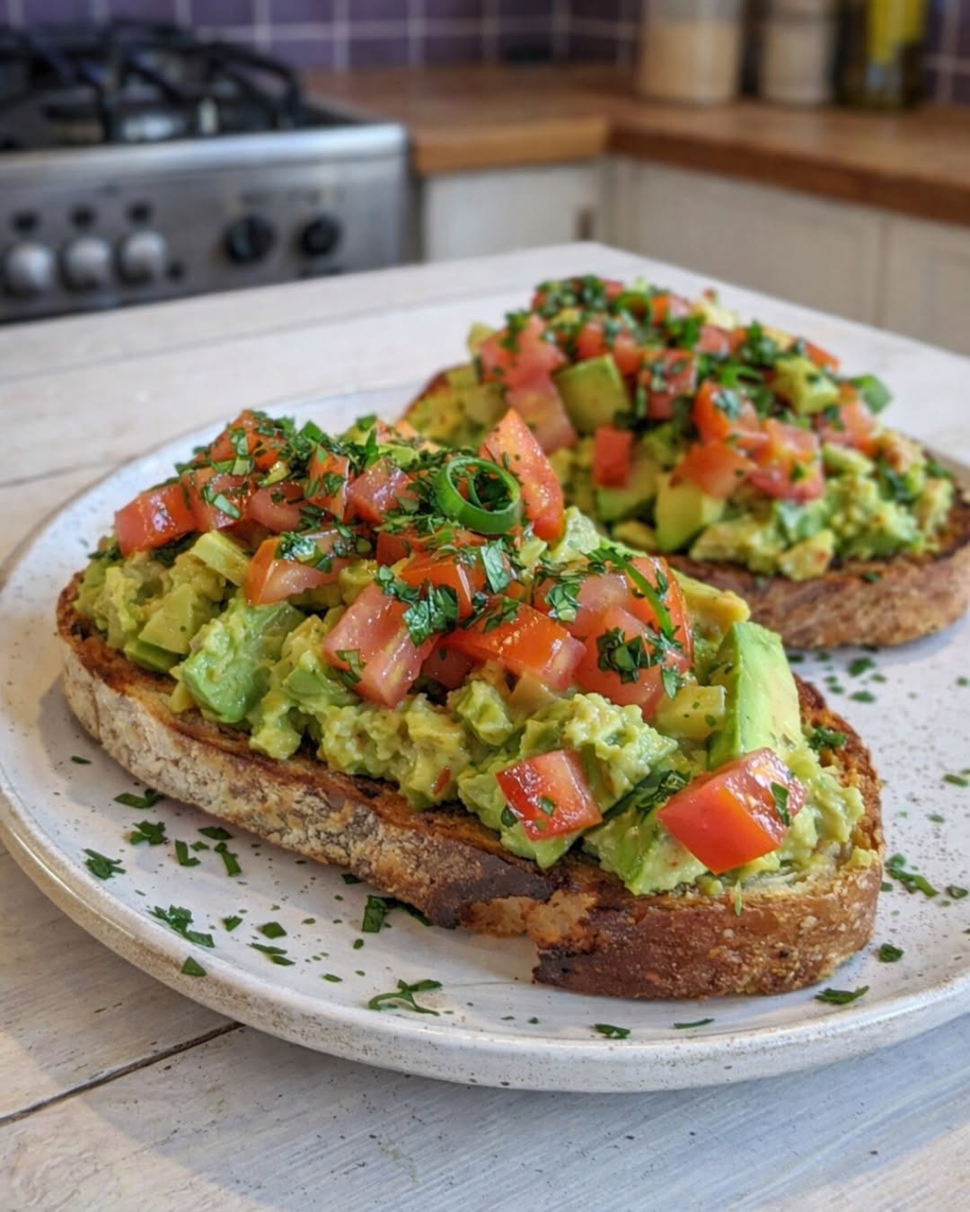 Čerstvá a lahodná bruschetta s avokádom