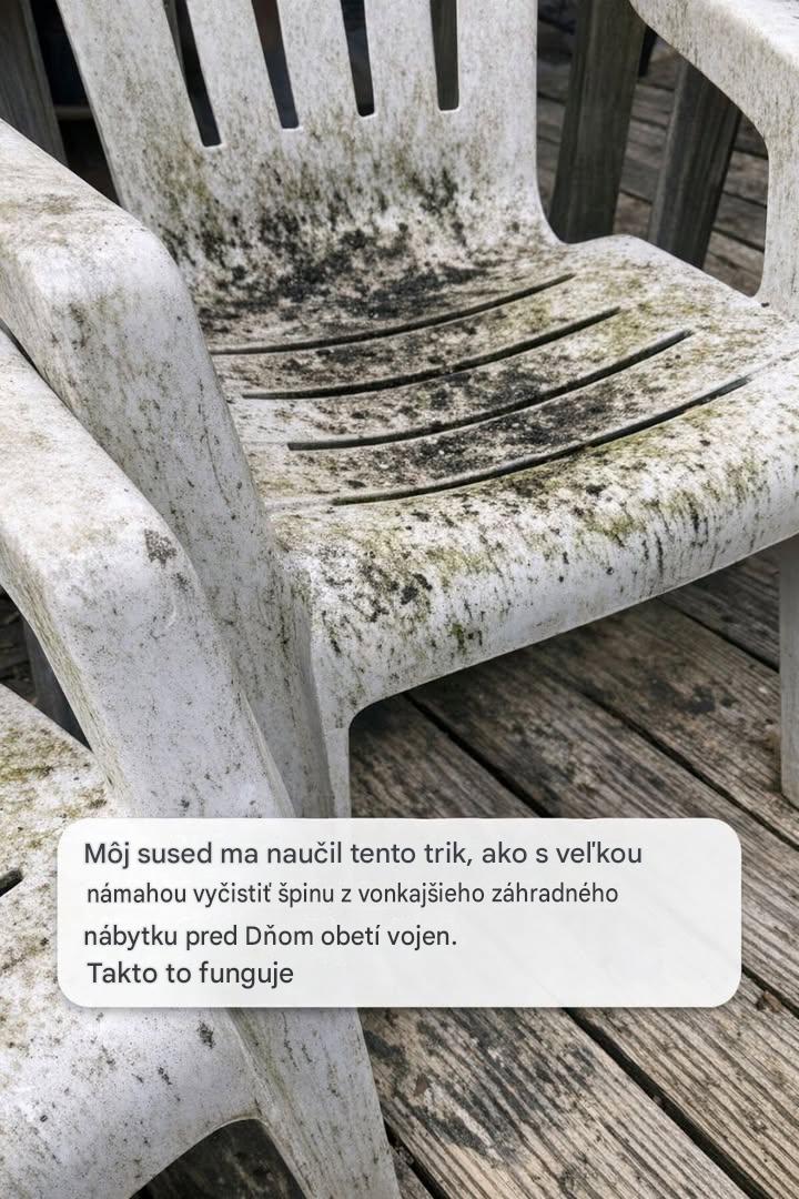 Môj sused ma naučil tento trik, ako bez námahy vyčistiť špinu z vonkajšieho záhradného nábytku pred Dňom obetí vojen. Funguje to takto.