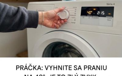 Práčka: nepoužívajte prací cyklus na 40 °C; je to zlozvyk.
