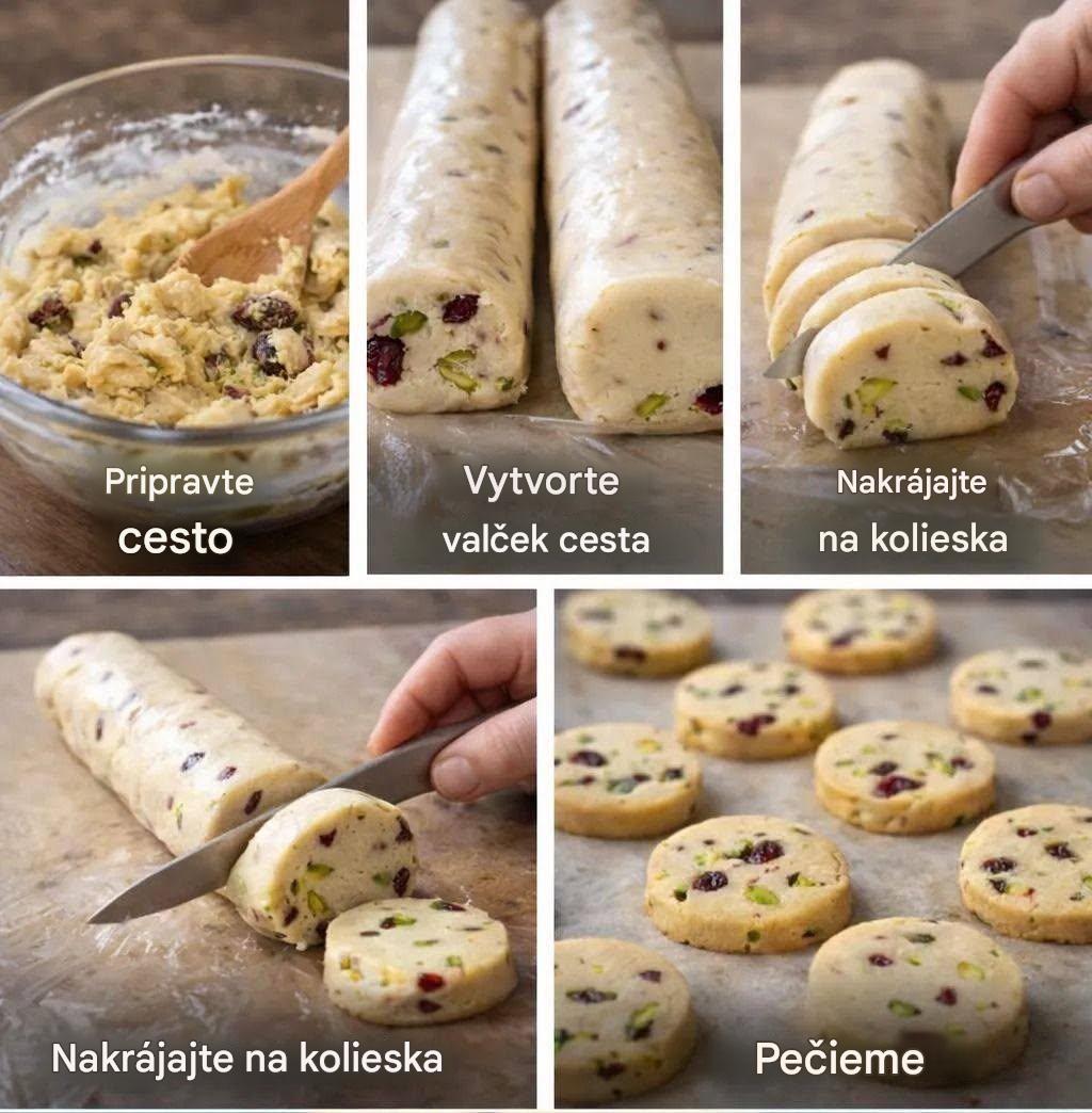 Príprava pistáciových a brusnicových sušienok