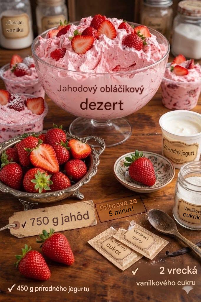 Hotové už za 5 minút! Objavte tajomstvo „Jahodového obláčikového dezertu“, najľahšej letnej maškrty!