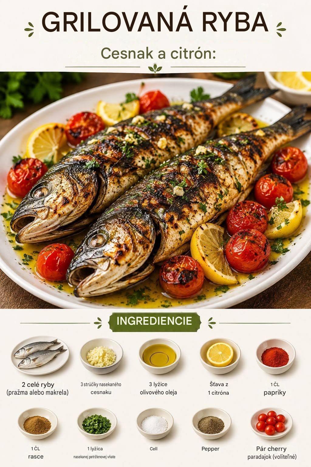🐟🍋Grilovaná ryba s cesnakom a citrónom