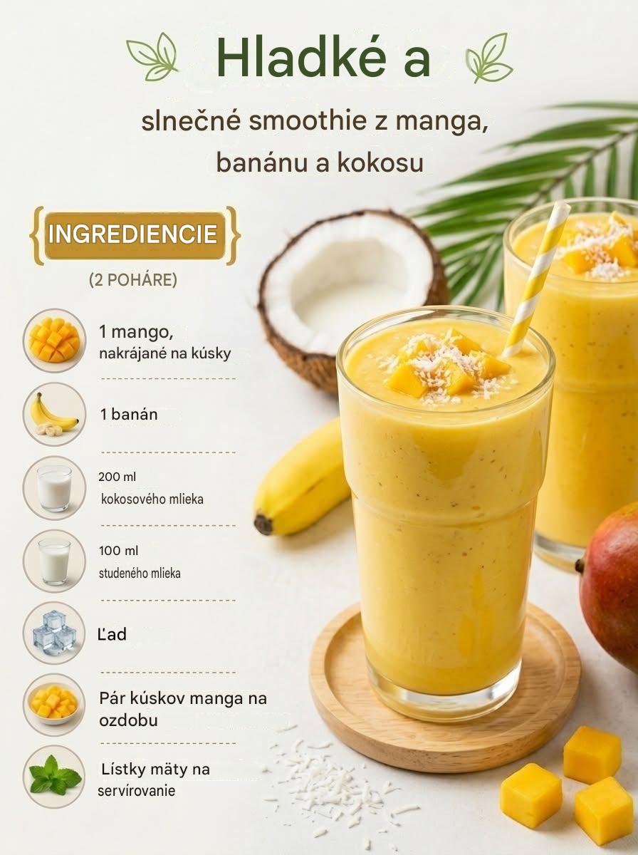 Mangovo-banánovo-kokosové smoothie 🥭🍌🥥