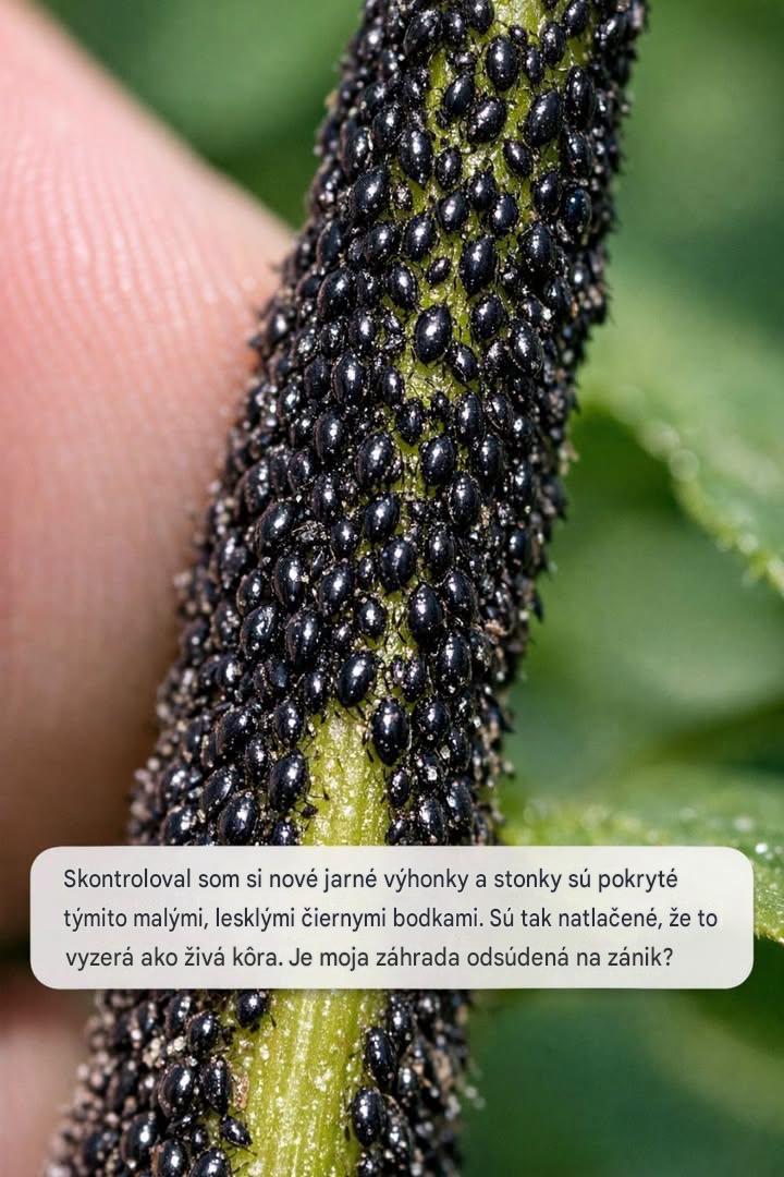 Skontroloval som si nové jarné výhonky a stonky sú pokryté týmito malými, lesklými čiernymi bodkami. Sú tak natlačené, že to vyzerá ako živá kôra. Je moja záhrada odsúdená na zánik?