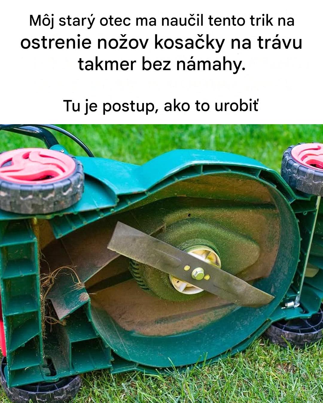 Účinná technika na ostrenie kosačky na trávu a zlepšenie jej výkonu.