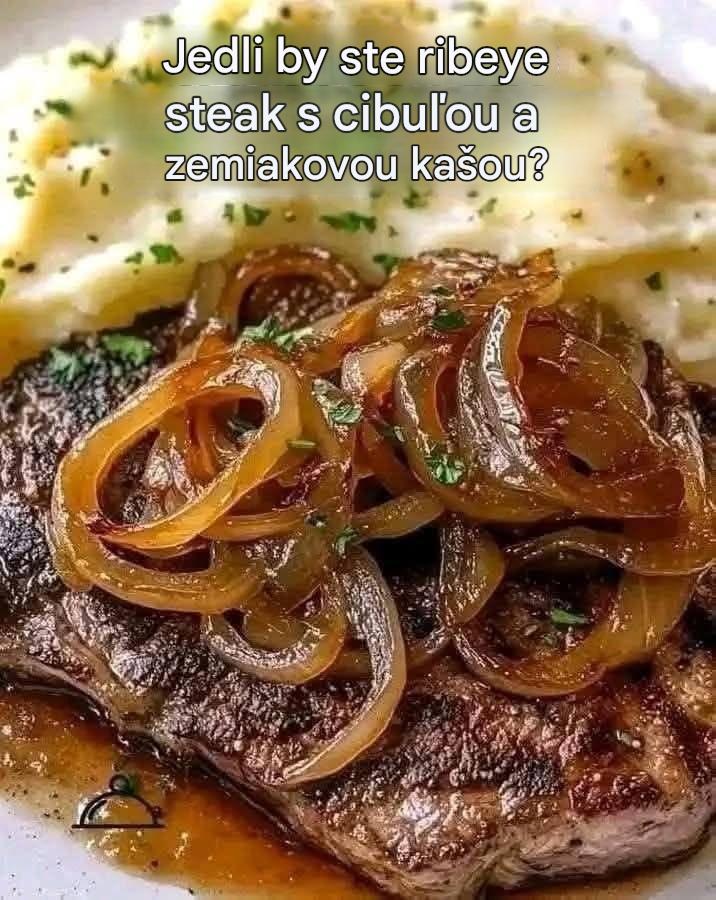 Karamelizovaný ribeye steak s krémovou zemiakovou kašou