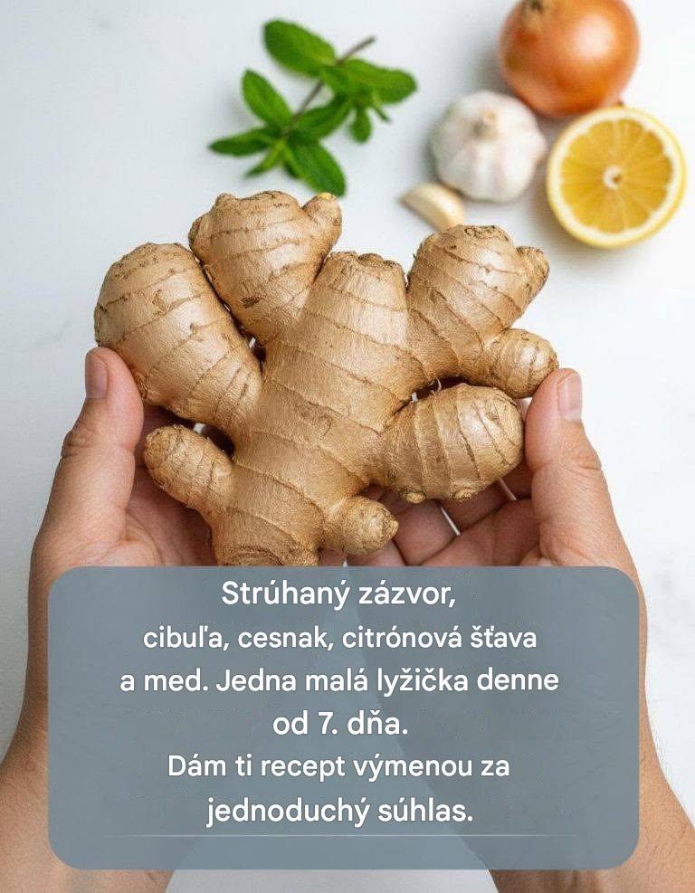 Zmes zázvoru, cesnaku, cibule a citrónu: čistí vaše telo a pľúca.