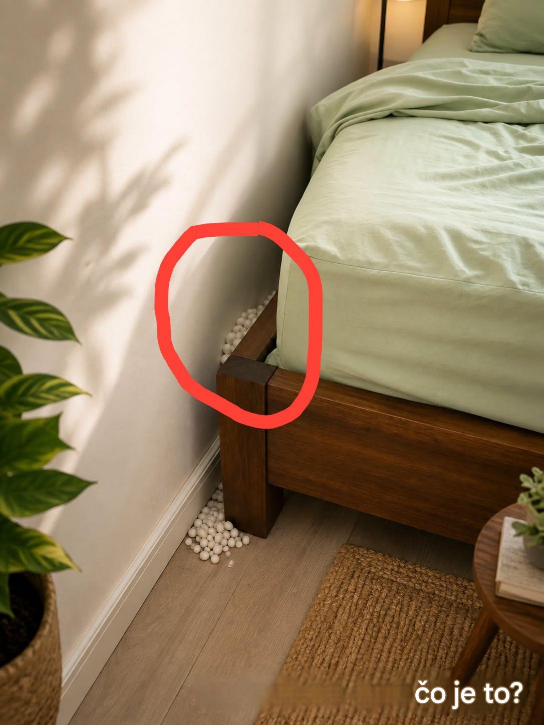 Tie biele gule blízko postele: vajíčka gekóna alebo len mach na nahradenie?